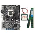 B75 Eth Mining Motherboard+cpu+ Cable+2 X 4g Ram Support Ddr3 B75 Usb