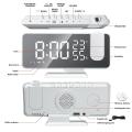 Projection Alarm Clock with Fm ,temperature Monitor,easy to Use,white