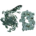 6.5-foot Eucalyptus Garland and 6-foot Willow Branches Leaf Green