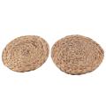 Natural Placemat Wooden Heat Resistant(9.84inch,grass Mat-2 Pack)