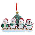 Personalized Penguin Family Christmas Tree Ornament (family Of 4)