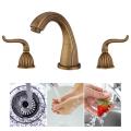 Brass Sink Wall Faucets,2 Handle Cross Knobs Lavatory Basin Tap 2