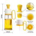 Glass Oil Bottle with Silicone Brush, for Kitchen Cooking, Baking A
