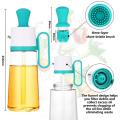 3 In 1 Olive Oil Dispenser Bottle with Brush, for Cooking,bbq,green