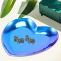 Heart Shaped Jewelry Serving Plate Metal Tray Storage Bright Color