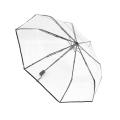 Umbrella Automatic Umbrella Compact Folding,transparent +black Border