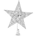 25cm Christmas Tree Star Top Hat New Year Decoration (silver)