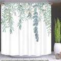 Sage Leaves Shower Curtain 72wx72h Inch Bathroom Decor with Hook