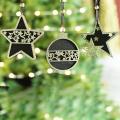 Wooden Christmas Ball & Star Craft Decoration Hanging Tag Accessories