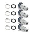 (4-pack) Hose Adapter with Collar Replace for Intex Pn. 25007