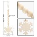 6 Pcs Christmas Tree Hanging Wooden Bead Garlands for Christmas Party