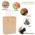 25pcs Paper Bags Kraft Gift Bags for Christmas Birthday Packaging, D