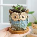 Owl Small Flower Pot Vase for Flowers Home Decor Loft Gifts 6pcs,blue