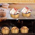 Foil Ramekins Cupcake Baking Cups Holders Cases with Lid,100pcs