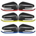 2x Car Rearview Side Mirrors Cover Cap Carbon Fibe + Yellow