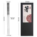 Stainless Steel Chopsticks Can Be Reused, Laser-engraved 2 Pairs