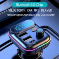 T70 Car Bluetooth 5.0 Fm Transmitter Pd 20w Type-c Dual Usb Charger