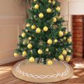 Burlap Christmas Tree Skirt,with Hand-sewn (double Layer )48 Inches