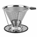 Double Layer Stainless Steel Manual Coffee Funnel Filter Drip