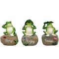 Cute Resin Frog Sitting On Stone Statue Statue Model Home Crafts