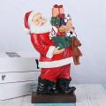 1pcs Santa Claus Sculpture Christmas Doll Resin Holiday Table Decor B