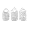 3 Pack Hanging Antique Moroccan Hollow Holder Bird Cage Candlestick