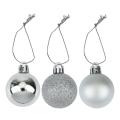 24pcs 6cm Christmas Balls, Electroplating New Year Bright(silver)