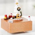 Wooden Music Box Santa Claus Christmas Tree Train Boxes Home Decor