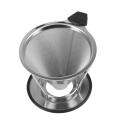 Double Layer Stainless Steel Manual Coffee Funnel Filter Drip