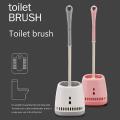 Wall Hanging Toilet Brush Holder Long Handle Cleaning Brush -blue