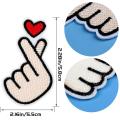 20pcs Korean Kpop Finger Heart Sew On Embroidery Patch, for Jeans