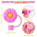 15pcs Silicone Straw Tips Covers Silicone Straw Caps for 7-8mm Straws