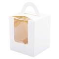 50 Pcs Cupcake Boxes White with Window for Bakery Wrapping Packaging