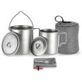 Outdoor Camping Titanium Cup 750ml Pot+450ml Mug+lightweight Spoon