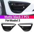 For Tesla Model Y 2021-2022 Car Front Fog Lamp Cover Matte Black