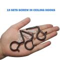 String Light Hook 15 Pack Q Hanger Heavy Duty Ceiling Screw In Hook