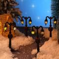 4pcs Mini Christmas Lamp Post Village Fairy Lamp Train Lantern