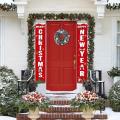 Christmas Decoration Wreath for Front Door, Wall Hanging Snowball Red