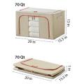 Closet Organizer Boxes with Windows & Zippers for Clothes,2 Set Beige