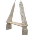 Macrame Wall Hanging Hand Woven Tapestry Rack Wooden Shelf Partition