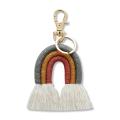 Weaving Rainbow Keychains for Women Boho Handmade Key Holder Gifts, B