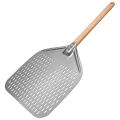 Perforated Pizza Peel, Rectangular Turning Spatula with Detachable