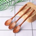 10 Pieces Wood Soup Spoons for Eating Mixing Stirring, Long Handle