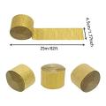 6 Rolls Gold Crepe Paper Streamers for Wedding Festival Party Decor