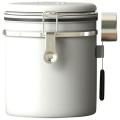 Airtight Coffee Canister - Includes Stainless Steel Scoop, White