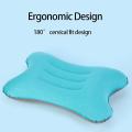 Inflatable Travel Pillow for Camping Hiking Mountaineering Light Blue