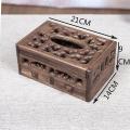 Wood Multifunction Tissue Box Retro Living Room Coffee Table Desktop