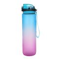 1000ml Water Bottle with Time &straw Large Wide Mouth Leakproof B