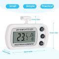 2pcs Fridge Digital Waterproof Thermometer Lcd Display (white)