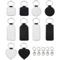 10pcs Sublimation Keychain Blanks Mixed Pu Leather Keychain Heart